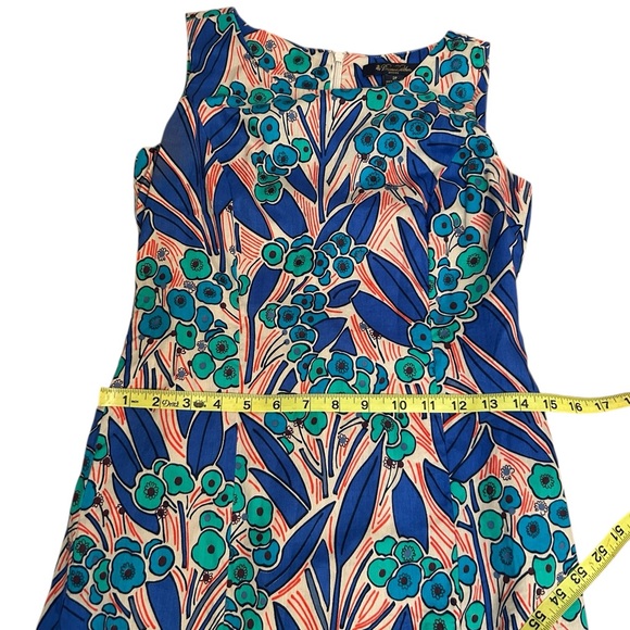 Brooks Brothers Retro Floral Dress size Womens 2 Petite 2P natural fibers - Picture 7 of 8